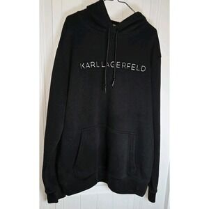 KARL LAGERFELD Paris Mens Small PARIS sleeve Logo Sweatshirt  Black